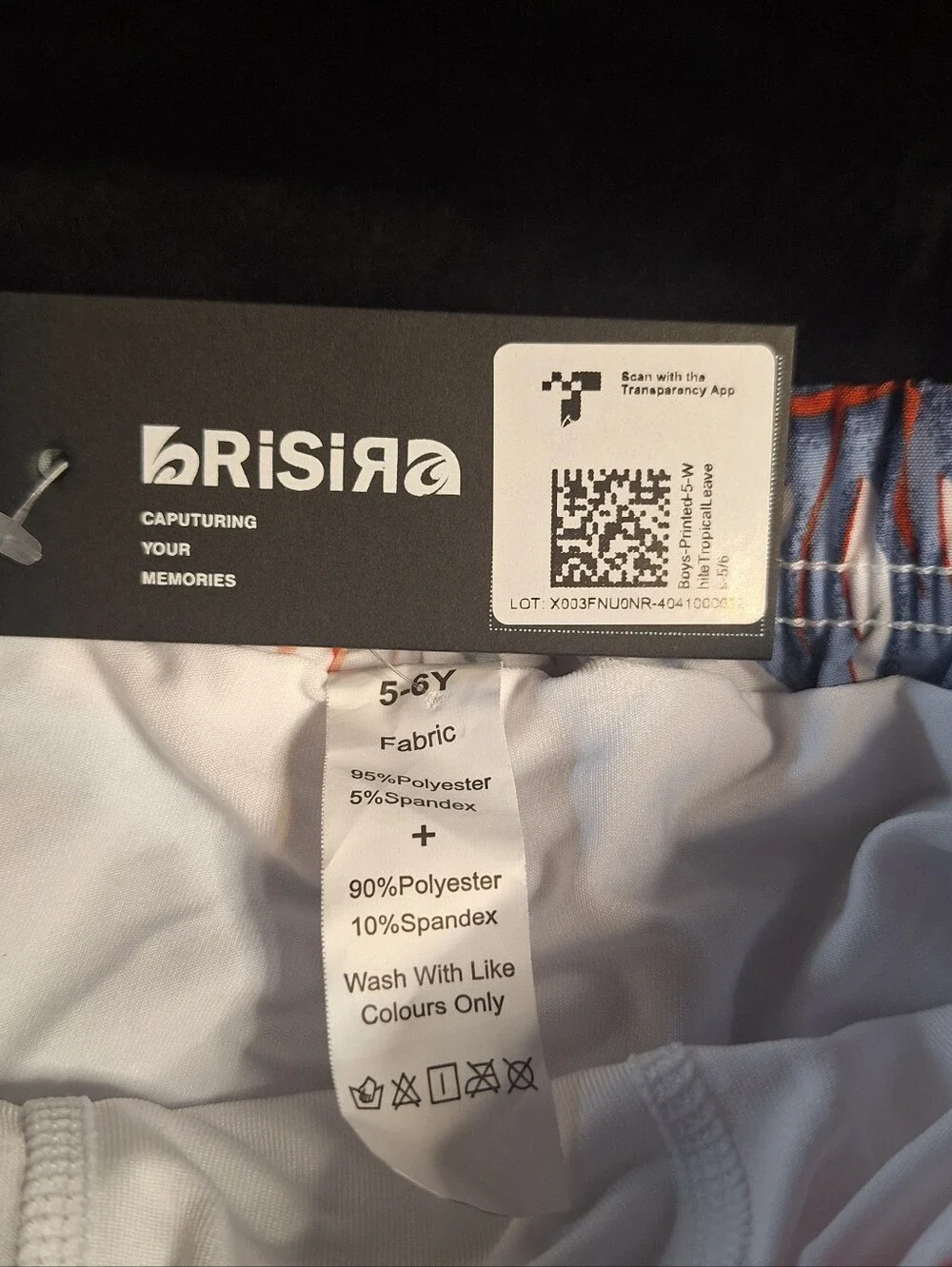 NWT BRISIRA Swim Trunks~Bathing Suit~Swim Wear~Shorts~Boys 5-6~Tropical